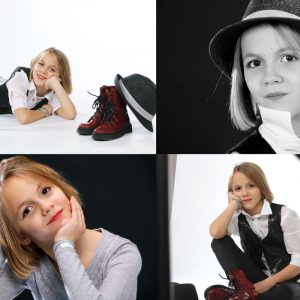Portrait jeune fille avec son chapeau couleur en studio - Image Pro Photolouis